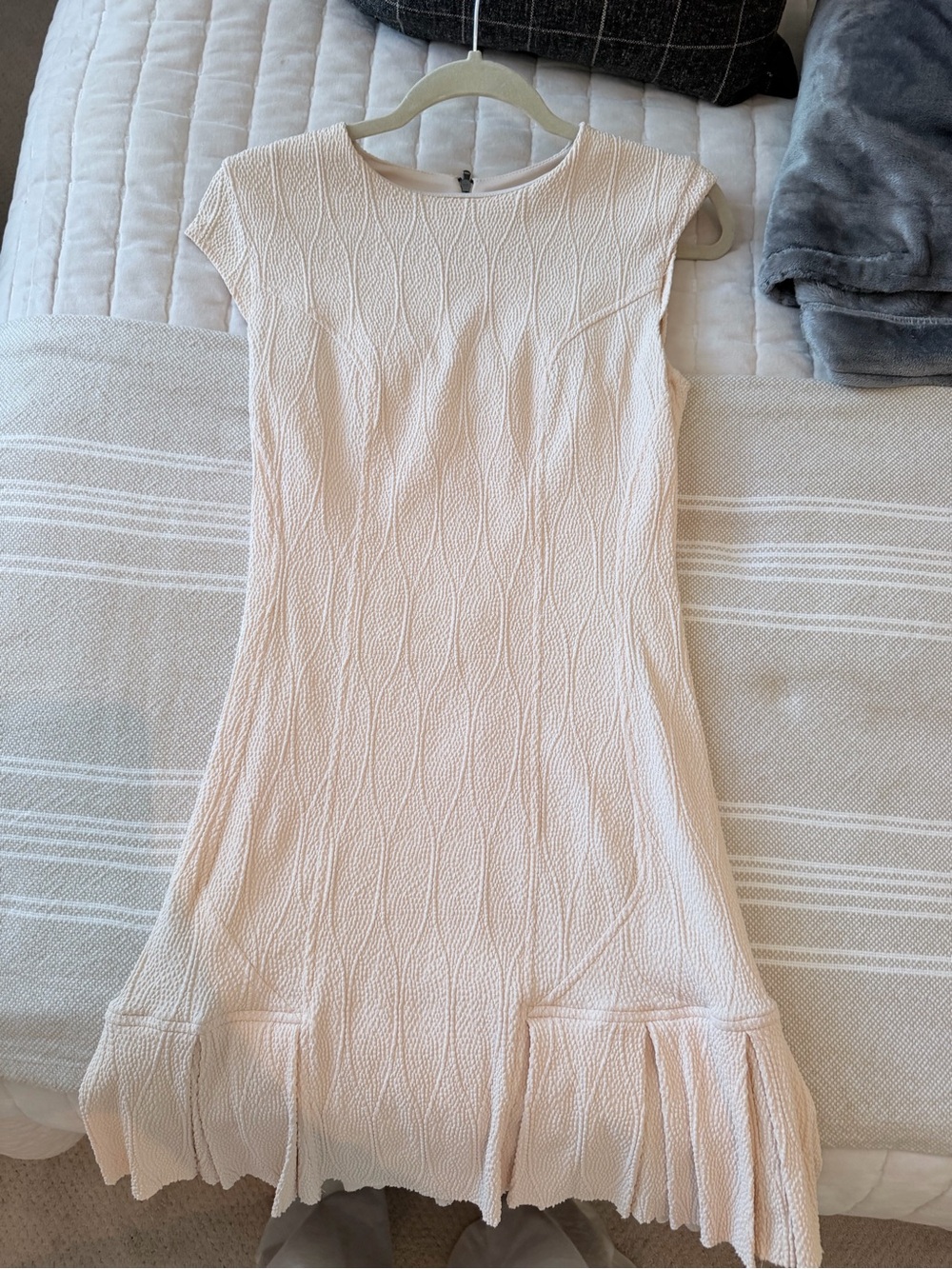 Twenty Soft Cream Textured Midi Dress